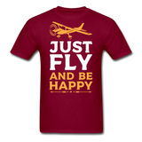 Just Fly And Be Happy - Unisex Classic T-Shirt - burgundy