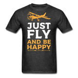 Just Fly And Be Happy - Unisex Classic T-Shirt - heather black