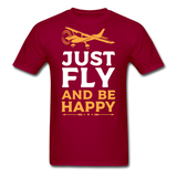Just Fly And Be Happy - Unisex Classic T-Shirt - dark red