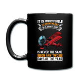 Impossible To Grow Weary - Biplane - Full Color Mug - black