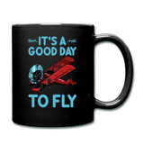 It's A Good Day To Fly - Biplane - Full Color Mug - black