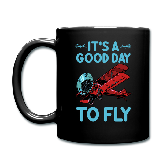 It's A Good Day To Fly - Biplane - Full Color Mug - black