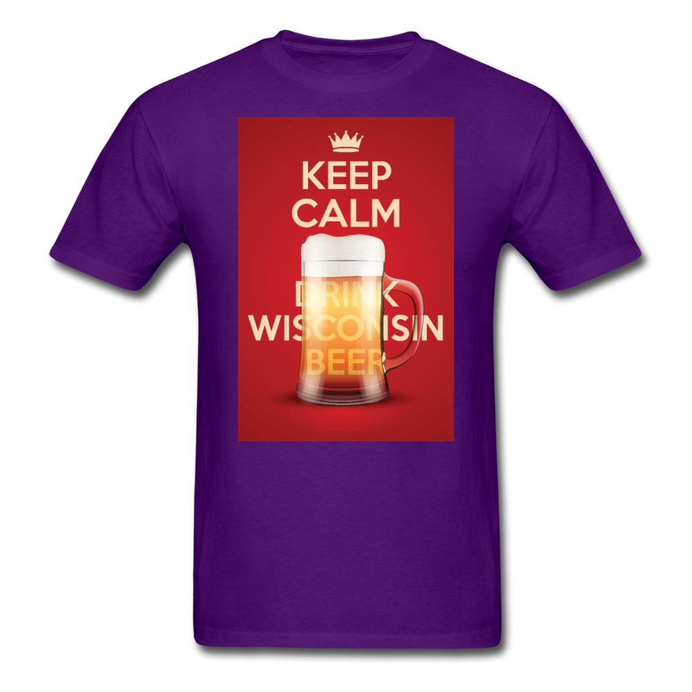 Keep Calm Drink Wisconsin Beer - Unisex Classic T-Shirt - purple