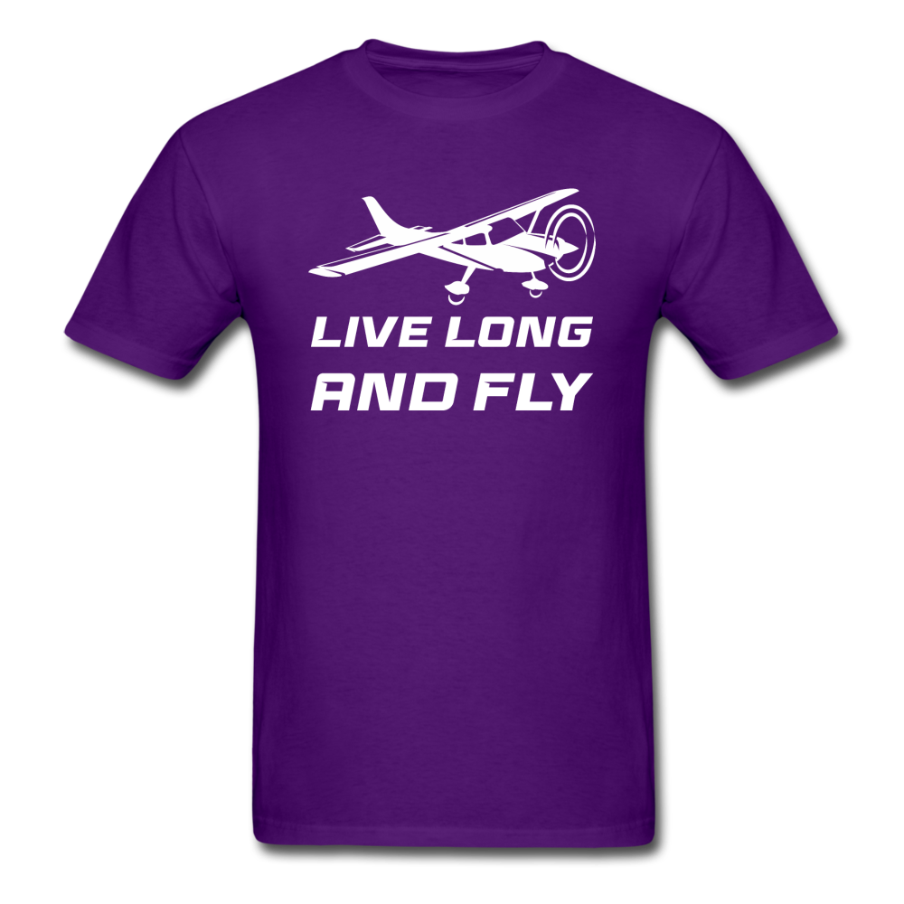 Live Long And Fly - White - Unisex Classic T-Shirt - purple