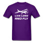 Live Long And Fly - White - Unisex Classic T-Shirt - purple