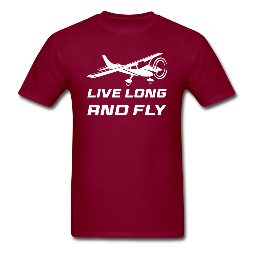 Live Long And Fly - White - Unisex Classic T-Shirt - burgundy