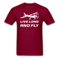 Live Long And Fly - White - Unisex Classic T-Shirt - burgundy