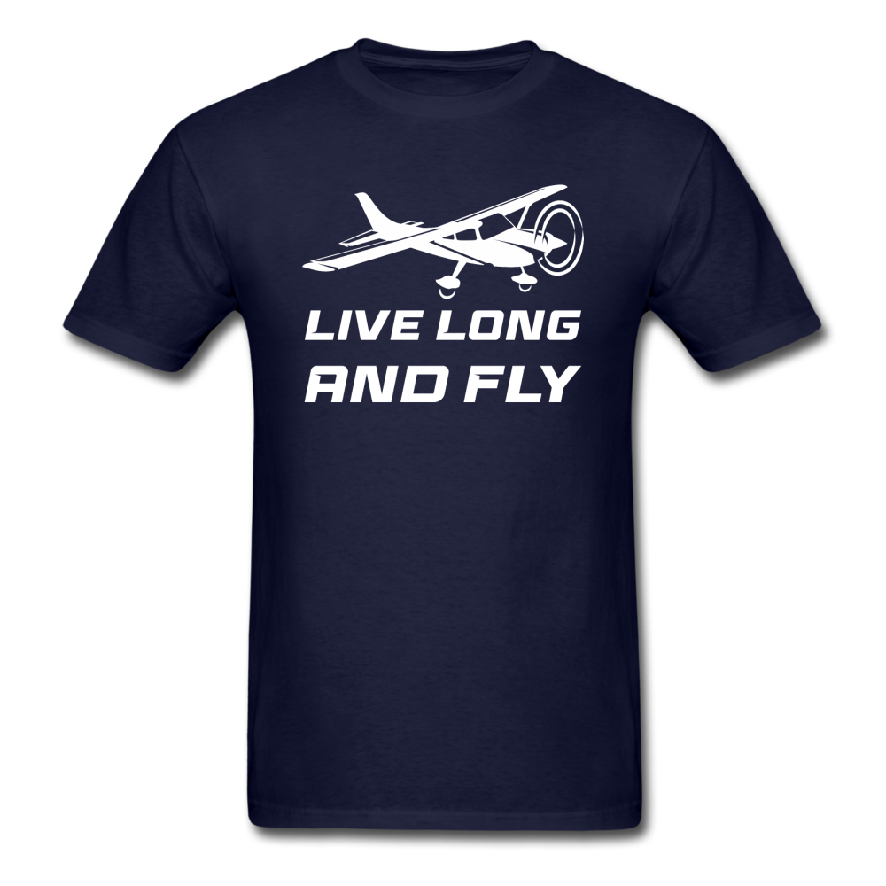 Live Long And Fly - White - Unisex Classic T-Shirt - navy