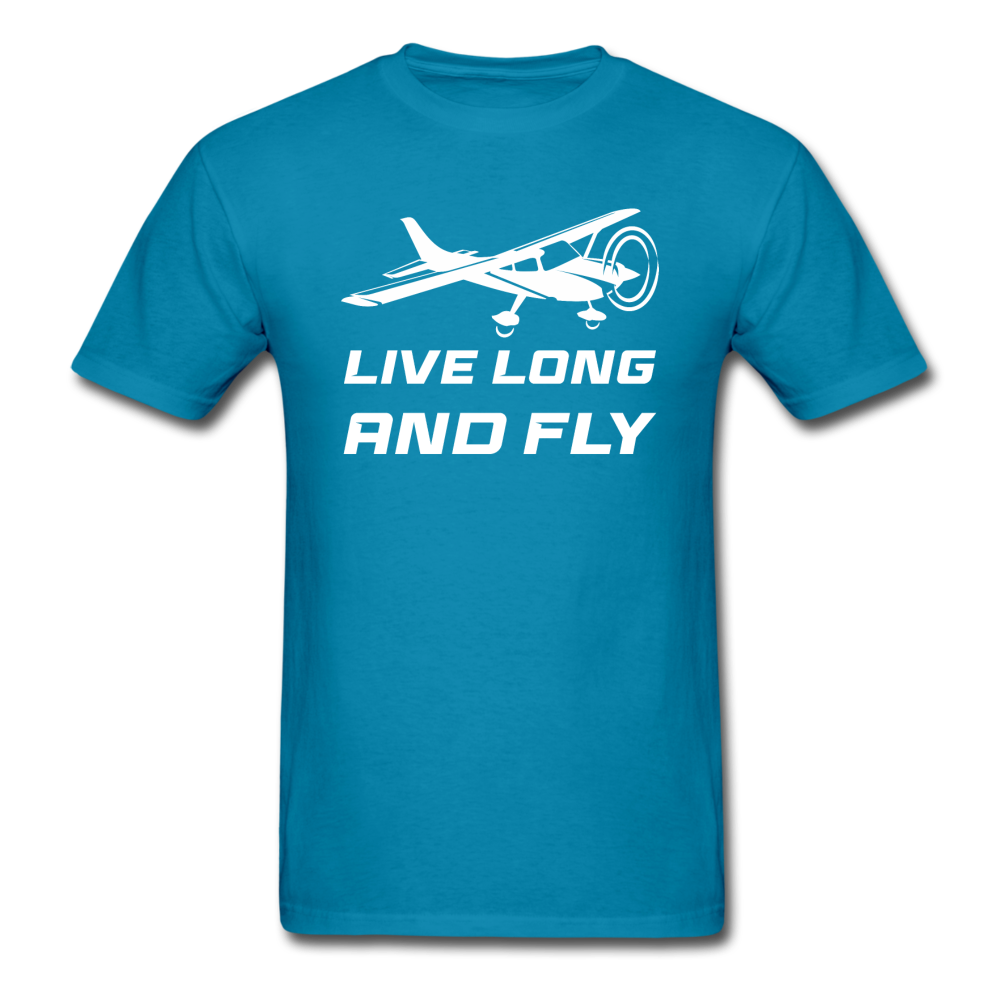 Live Long And Fly - White - Unisex Classic T-Shirt - turquoise