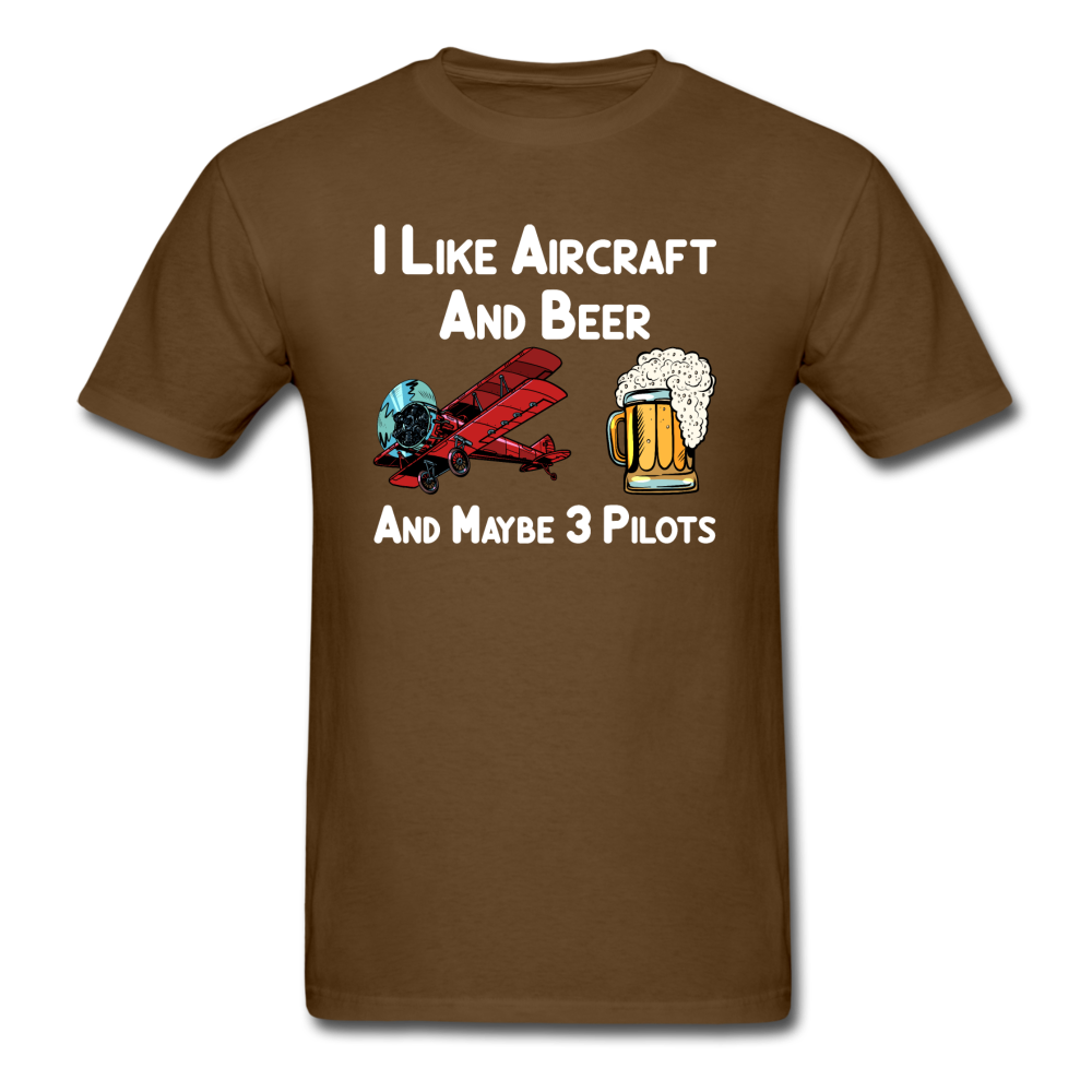 I Like Aircraft And Beer - Unisex Classic T-Shirt - brown