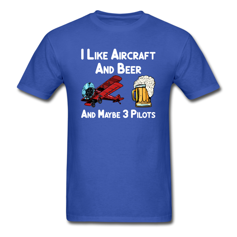 I Like Aircraft And Beer - Unisex Classic T-Shirt - royal blue