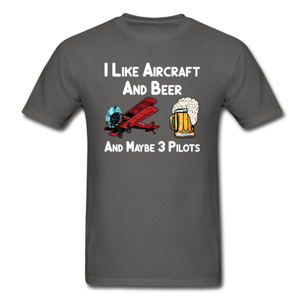 I Like Aircraft And Beer - Unisex Classic T-Shirt - charcoal