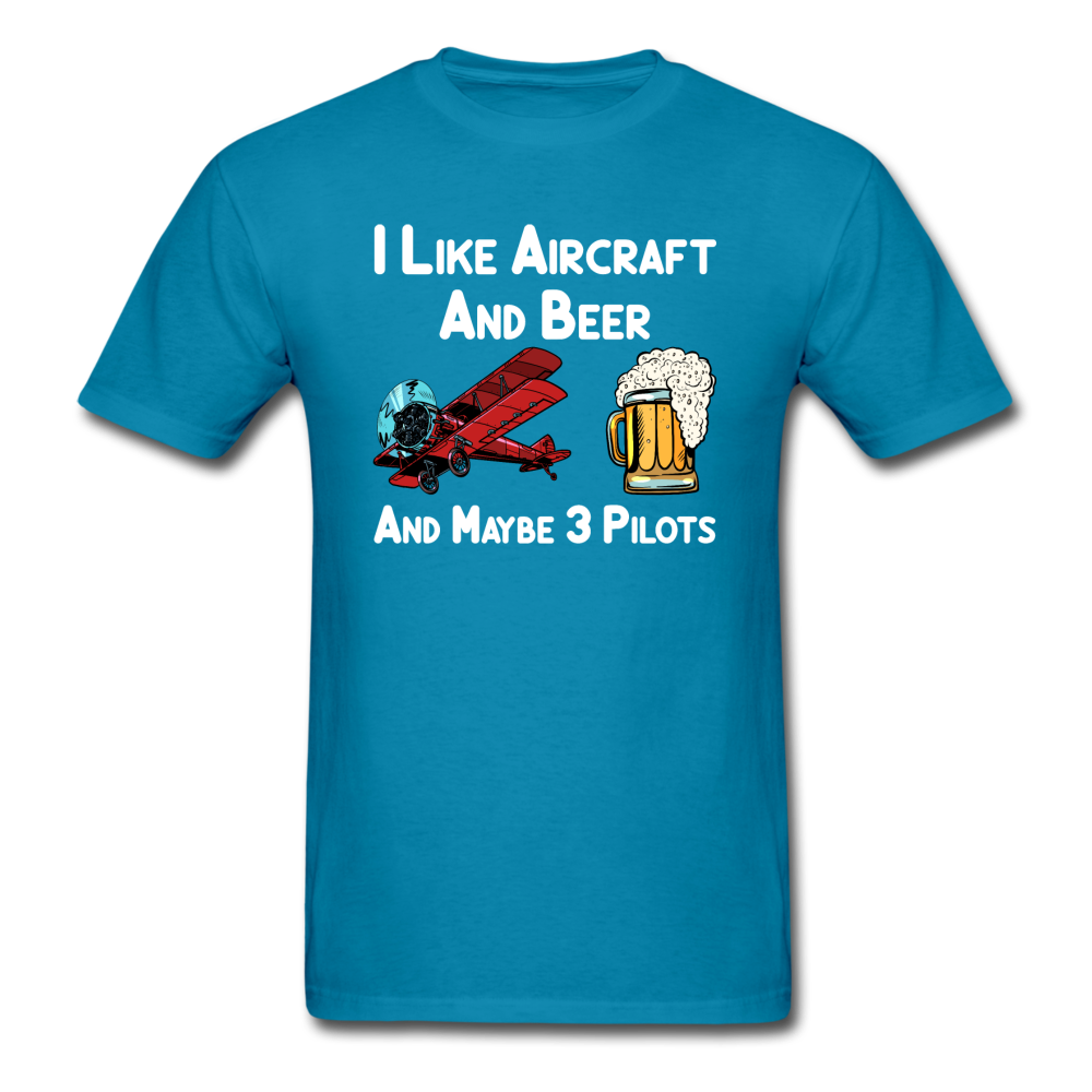 I Like Aircraft And Beer - Unisex Classic T-Shirt - turquoise