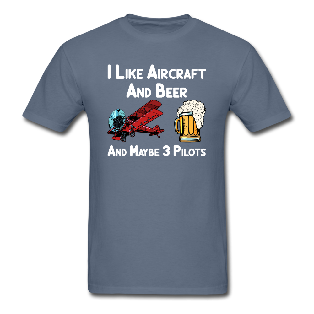 I Like Aircraft And Beer - Unisex Classic T-Shirt - denim