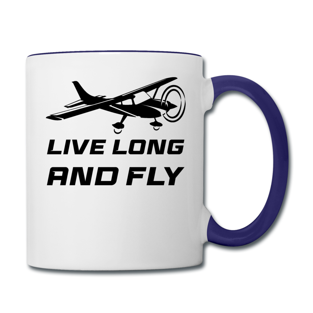 Live Long And Fly - Black - Contrast Coffee Mug - white/cobalt blue