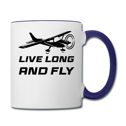 Live Long And Fly - Black - Contrast Coffee Mug - white/cobalt blue