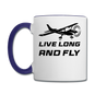 Live Long And Fly - Black - Contrast Coffee Mug - white/cobalt blue