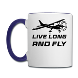 Live Long And Fly - Black - Contrast Coffee Mug - white/cobalt blue