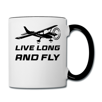 Live Long And Fly - Black - Contrast Coffee Mug - white/black