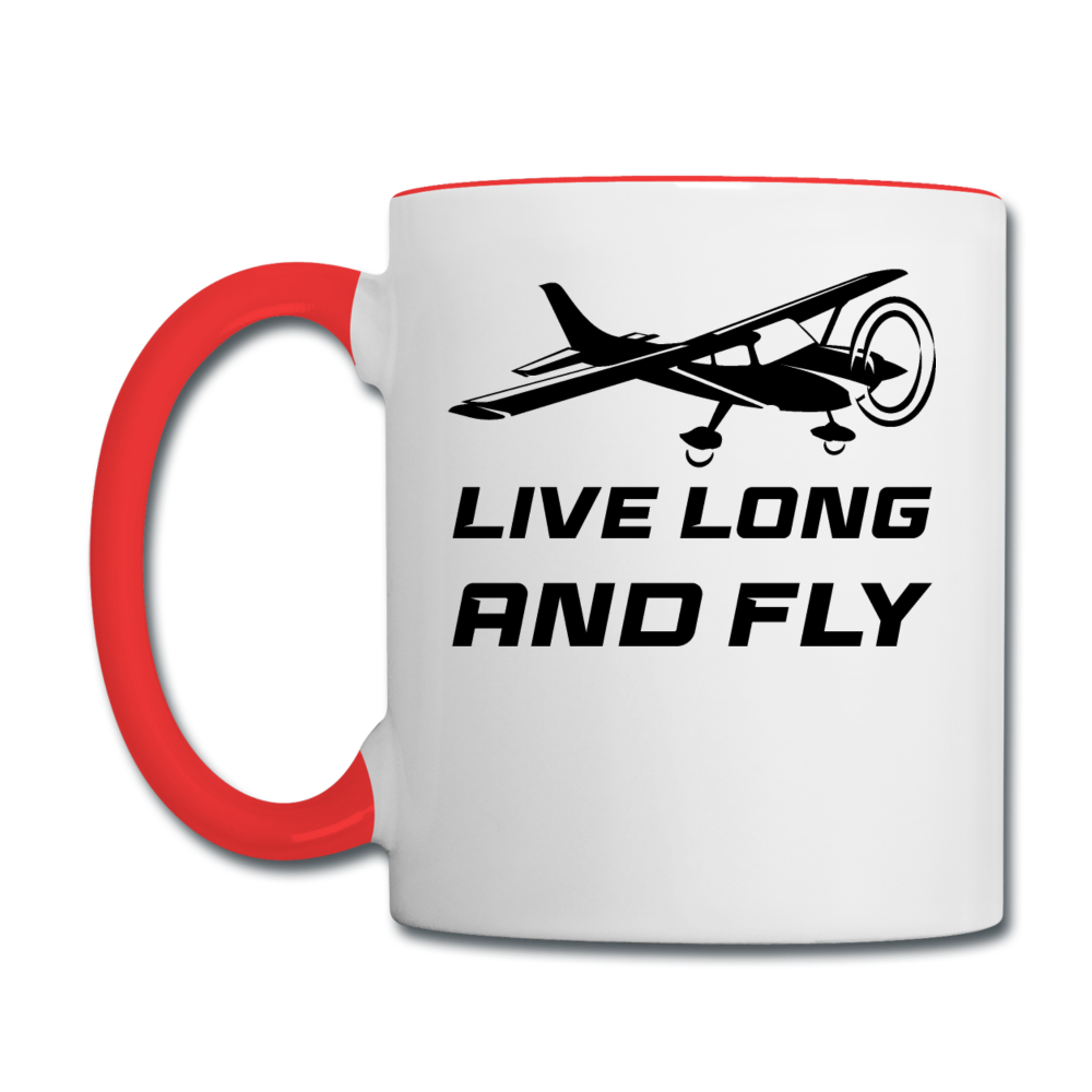 Live Long And Fly - Black - Contrast Coffee Mug - white/red