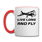 Live Long And Fly - Black - Contrast Coffee Mug - white/red