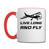 Live Long And Fly - Black - Contrast Coffee Mug - white/red