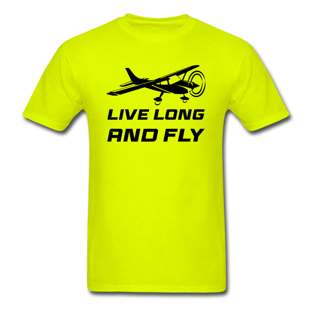 Live Long And Fly - Black - Unisex Classic T-Shirt - safety green