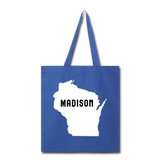 Madison, Wisconsin - State - Tote Bag - royal blue