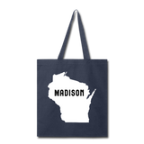 Madison, Wisconsin - State - Tote Bag - navy