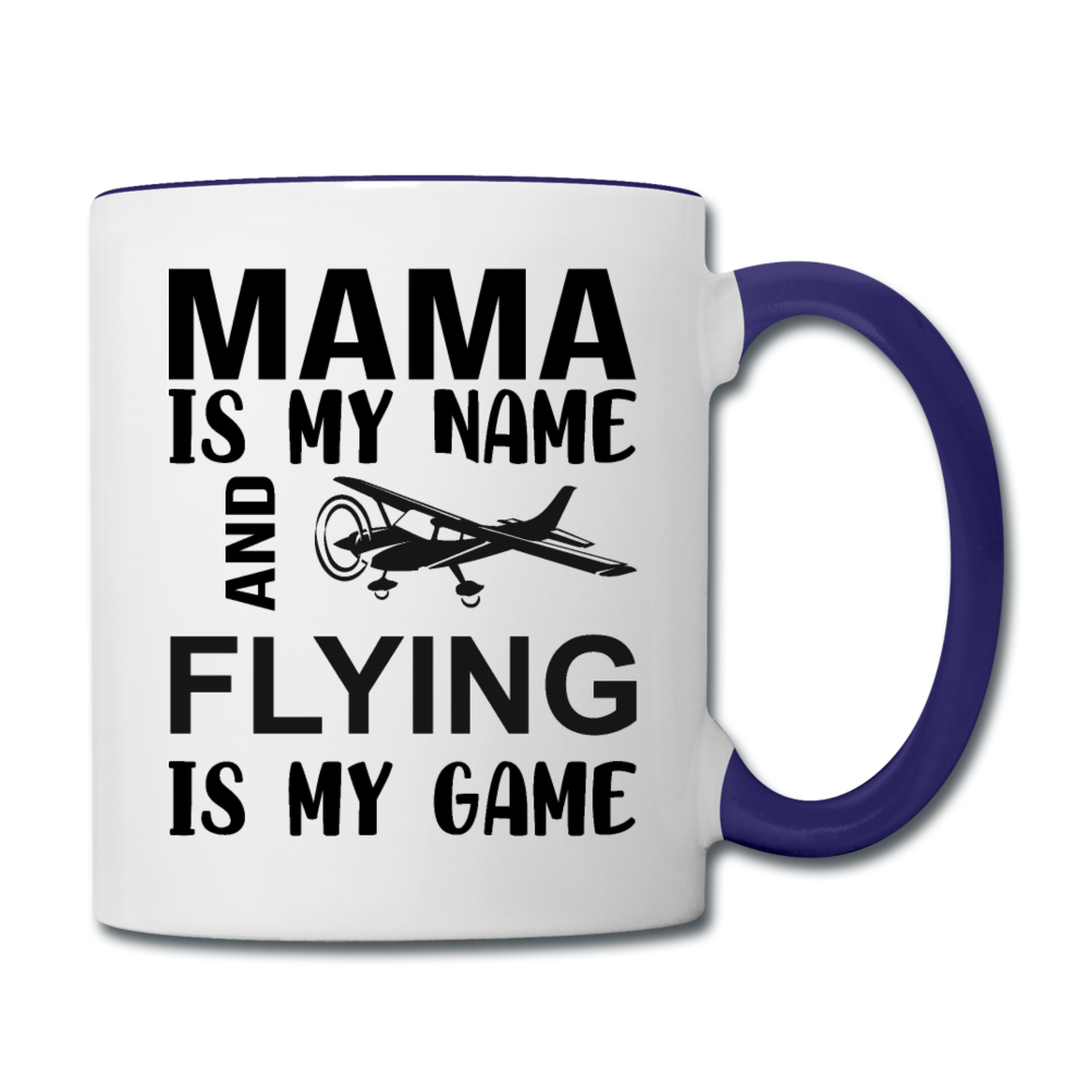 Mama - Flying - Black - Contrast Coffee Mug - white/cobalt blue