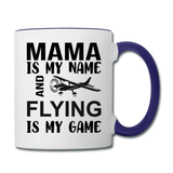 Mama - Flying - Black - Contrast Coffee Mug - white/cobalt blue