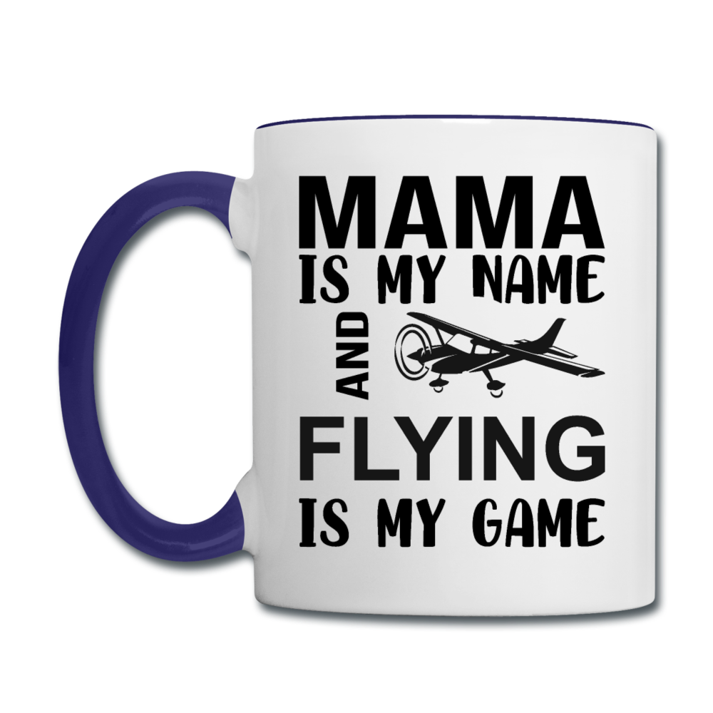 Mama - Flying - Black - Contrast Coffee Mug - white/cobalt blue