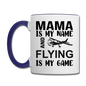 Mama - Flying - Black - Contrast Coffee Mug - white/cobalt blue