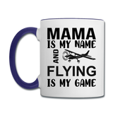 Mama - Flying - Black - Contrast Coffee Mug - white/cobalt blue