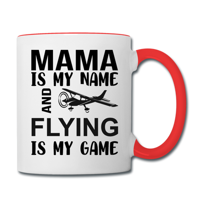 Mama - Flying - Black - Contrast Coffee Mug - white/red