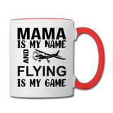Mama - Flying - Black - Contrast Coffee Mug - white/red