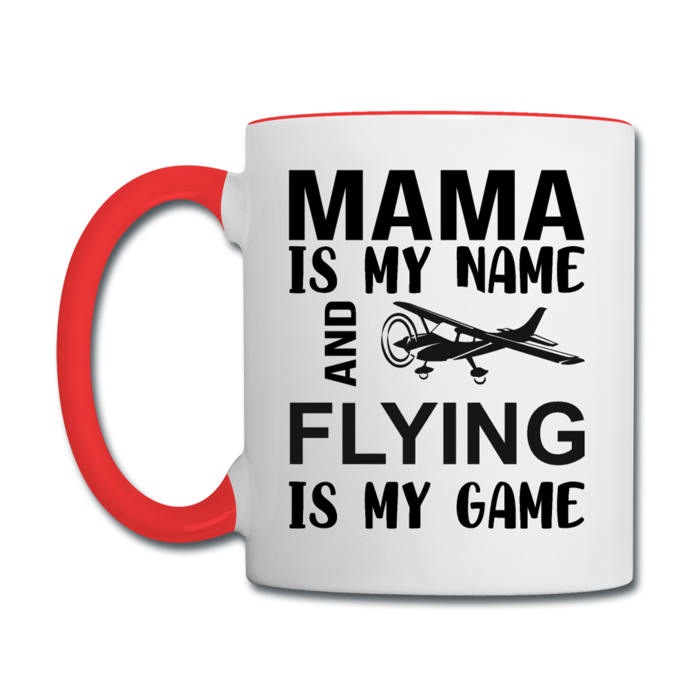 Mama - Flying - Black - Contrast Coffee Mug - white/red