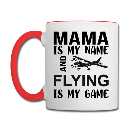 Mama - Flying - Black - Contrast Coffee Mug - white/red