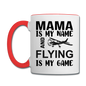 Mama - Flying - Black - Contrast Coffee Mug - white/red