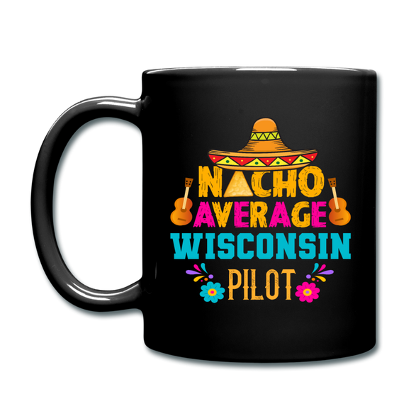 Nacho Average Wisconsin Pilot - Full Color Mug - black