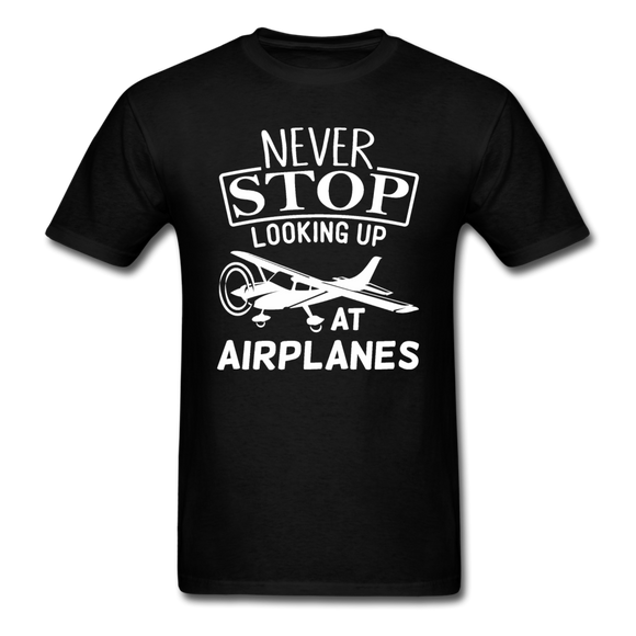 Newber Stop Looking Up At Airplanes - White - Unisex Classic T-Shirt - black