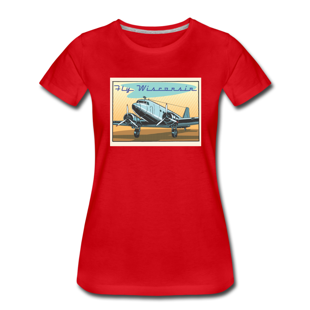 Fly Wisconsin - DC3 - Women’s Premium T-Shirt - red