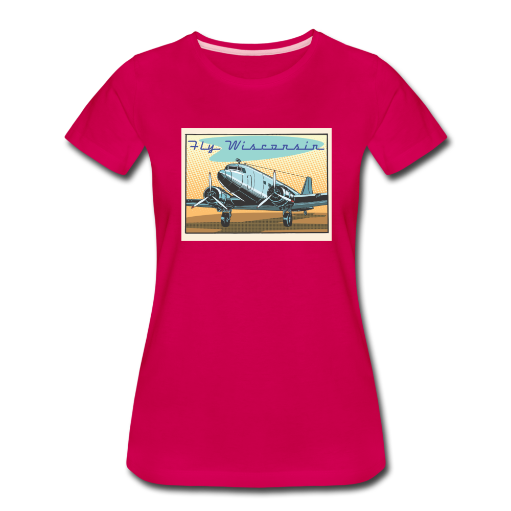 Fly Wisconsin - DC3 - Women’s Premium T-Shirt - dark pink