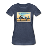 Fly Wisconsin - DC3 - Women’s Premium T-Shirt - heather blue