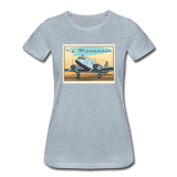 Fly Wisconsin - DC3 - Women’s Premium T-Shirt - heather ice blue