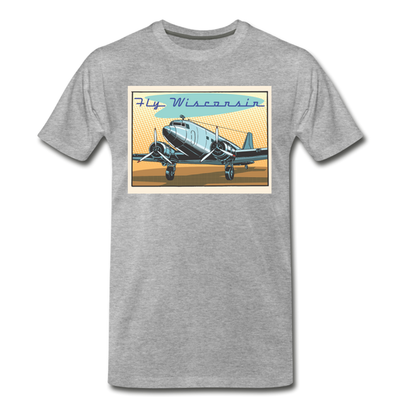 Fly Wisconsin - DC3 - Men's Premium T-Shirt - heather gray