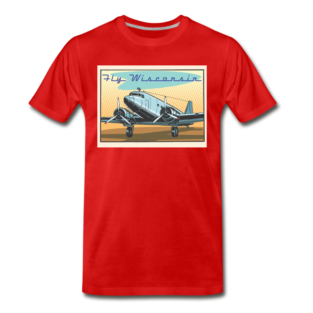 Fly Wisconsin - DC3 - Men's Premium T-Shirt - red