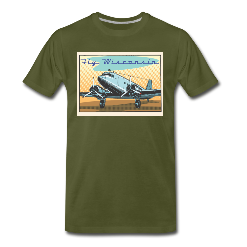 Fly Wisconsin - DC3 - Men's Premium T-Shirt - olive green