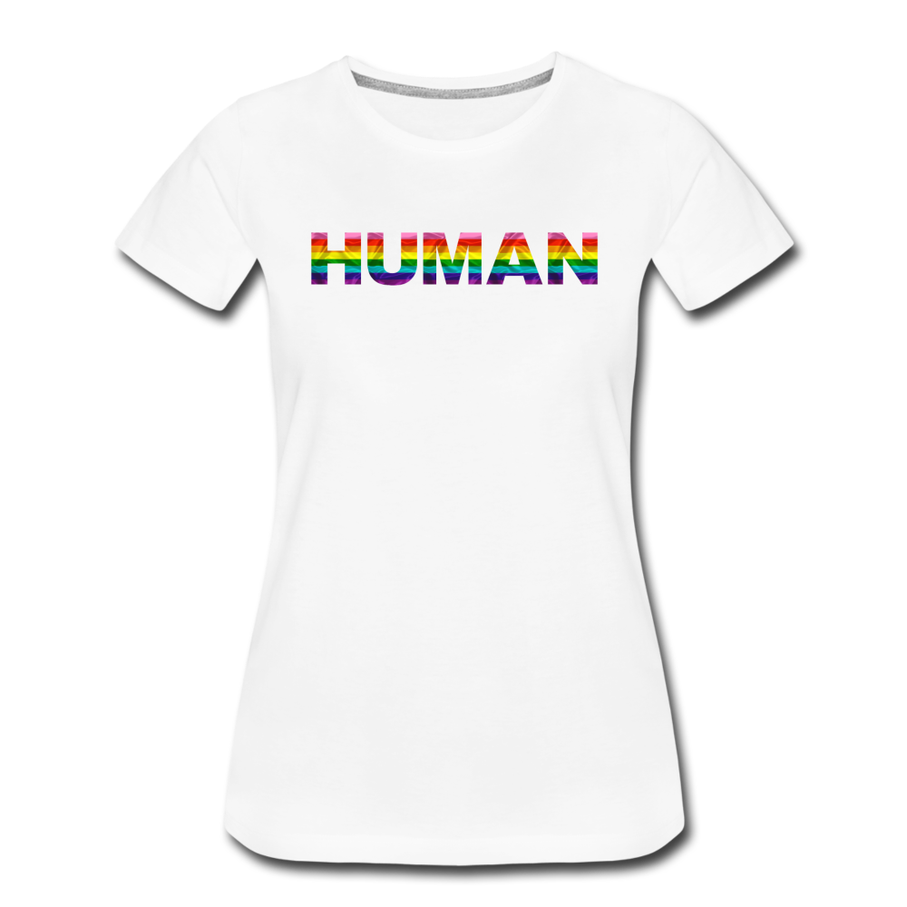 Human - Rainbow - Women’s Premium T-Shirt - white