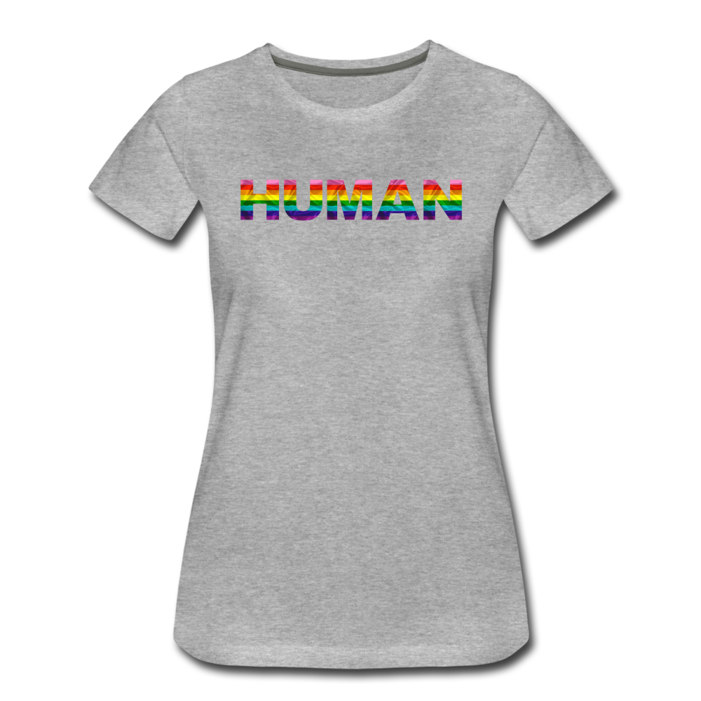 Human - Rainbow - Women’s Premium T-Shirt - heather gray